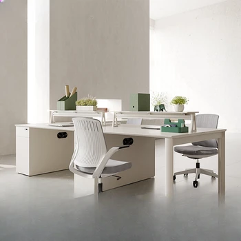 Personalul de birou modern, minimalist patru persoane mobilier de birou ecranul de lucru de birou scaun de birou combinație