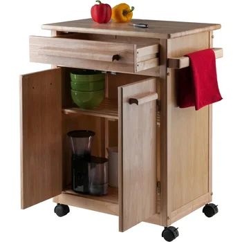 Bucatarie din lemn coș cu un singur sertare, 2 usi dulapuri cu rafturi detașabile, bucătărie multifuncțional raft raft de depozitare