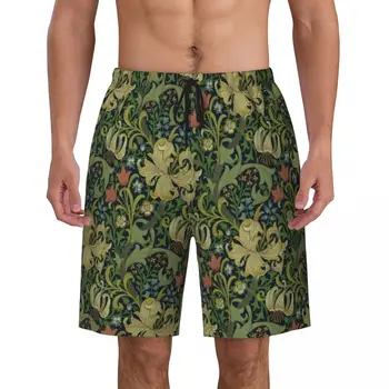 William Morris Company pantaloni Scurti Barbati Casual pantaloni Scurți de Plajă Boxeri Floral Model Textil Uscat Rapid Trunchiuri de Înot