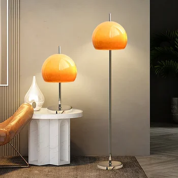 LED Living Retro Sticlă Lampă de Masă Degrade Portocaliu Bauhaus Ciuperci Lampa de Podea Camera de zi Dormitor Atmosfera Lampa
