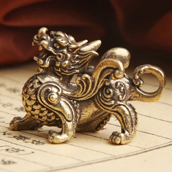 Nou Chinezesc Fengshui Alamă Statuie Figurina Kylinsculpture Bogăția De Decor Prosperitate Bun Pi Yao Ornament Qilin Dragon Noroc Animale 