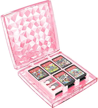 Joc Card Caz Compatibil cu Nintendo Switch Games,12 Sloturi de Stocare de Protecție Cutie cu 2 Carduri SD Titularul NS Model de Diamant