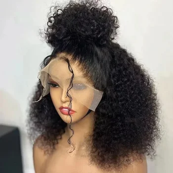 Noua peruci fata dantelă peruca capacul negru rolă mică perucă acopere capul Brazilian scurt fata de adânc val non adeziv închis