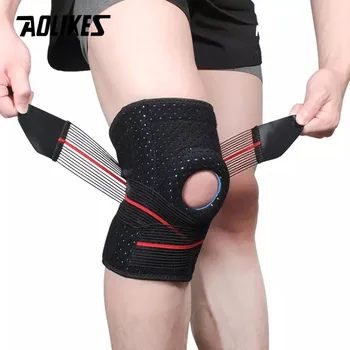 AOLIKES 1BUC Bretele Genunchi Sportive Profesioniste de Siguranță Suport pentru Genunchi Knee Pad Gel de Paza Protector bandaj Curea joelheira