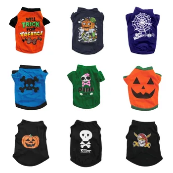 Vesta de Desene animate Haine de Câine de Halloween T-shirt Îmbrăcăminte pentru animale de Companie Câini Costum Mic Bulldog francez de Imprimare de Primăvară Drăguț Băiat Negru Mascotas