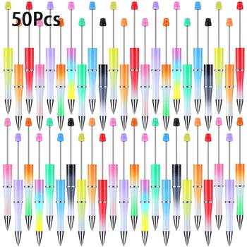 50Pcs Plastic Beadable Pen Șirag de mărgele Pen mai mare parte a Arborelui de Cerneală Pixuri de BRICOLAJ, Pixuri pentru DIY Face Cadou Rechizite de Birou
