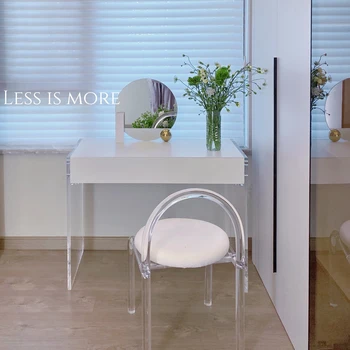 Minimalist Modern, transparent plutesc în masa de toaleta, lumină stil lux acrilic de depozitare și de partiție sertare, alb de masă