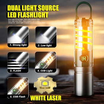 Noua Puternic Lanterna LED Filament de Tungsten Lampă Partea de Built-in Baterie de Tip C de Încărcare Lanterna Portabil în aer liber Camping Lantern