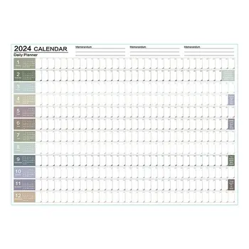 Mare Calendar de Perete 2024 Poster Calendar Planner 12 Calendar Lunar Hârtie Groasă 29x20 Inch 2024 Calendare de Perete Planner Anual