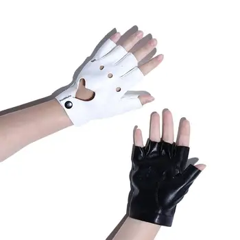 Goth Hip Hop Hollow Inima Lolita JK Pentru Fete Jumătate Degetul Mănuși coreean Anime Mănuși cu un deget Mănuși pentru femeie din Piele PU