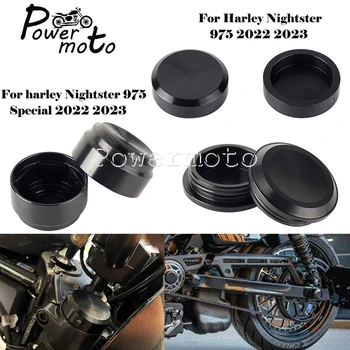 Motocicleta negru Furca Fata Șuruburile Capacului Decorativ Top Capac de Aluminiu Pentru Harley Nightster 975 Speciale RH975 S 22-up Accesorii