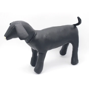 2 buc de Piele de Câine Manechine Poziție în Picioare Câine Modele de Jucarii de Animale de Companie Magazin de Afișare Manechin S - Alb & Negru
