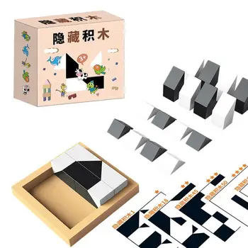 Montessori forme Geometrice Puzzle-uri, Blocuri de Construcție din Lemn 3D Puzzle Copii Puzzle Educativ Formarea Gândirii Logice Joc Jucarii