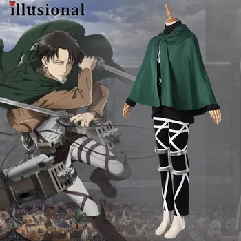 iluzorie Anime atac pe titan Eren Yeager Mikasa Levi Cosplay Costum