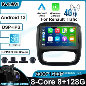 Carpaly DSP IPS Auto Radio Multimedia Player Video de Navigare GPS, 4G, WIFI, Bluetooth, Android 13 Pentru Renault Trafic 2015-2019