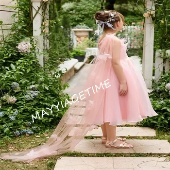 Personaliza Fata Rochie de Flori Roz Elegant Singur umăr Ocazie Formale Nunta Aniversare Prima Comuniune Concurs de Petrecere