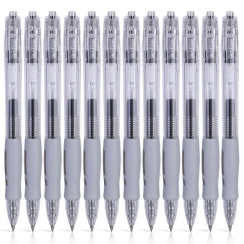 12pcs/cutie Deli S128 Apăsați Neutru Pen 0.5 mm Negru Birou de Afaceri Semnătura Apă Pen Instrument de Scris Pix cu Gel