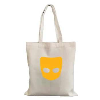 Noi Pungi de Cumpărături Femei Grindr Logo-ul Panza de petrecere a timpului Liber de zi cu Zi Magazin Harajuku Alimentar Sac Reutilizabil femei pe panza geantă de cumpărături
