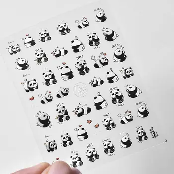 Frunze de bambus Model Panda Desene animate Autocolante Unghiilor Unghii DIY Farmece de Decorare Arta de Unghii Animal Panda Decalcomanii de Unghii Manichiura Ornamente