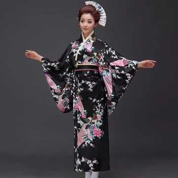 Moda Tendințele Naționale De Femei Sexy Kimono Yukata Cu Obi Noutate Rochie De Seară Japoneză Cosplay Costum Floral O Mărime