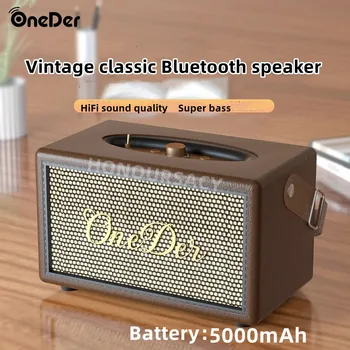 Oneder D6 Putere De 40 W Retro Bluetooth Wireless Speaker Stil Clasic Nostalgic De Lemn Portabile Audio Subwoofer Vorbitor În Aer Liber