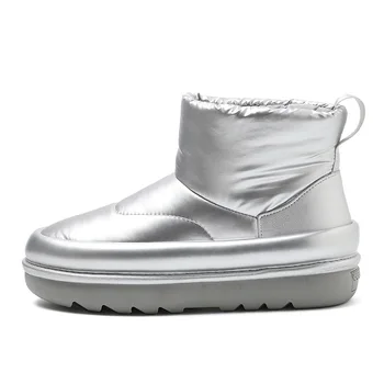 3,5 cm la Îndemână Jos Pânză Veritabilă Lesther Platforma Wedge Iarna Pluș Cald Adidași Confortabil Glezna Cizme Femei Casual Pantofi de Toamnă