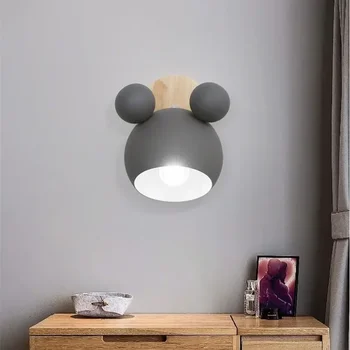 Dormitor Salon de Lumina de Perete Nordic Mickey LED Lampă de Perete de Studiu Aplicatiile Murale corp de Iluminat Minunat pentru Copii de Iluminat Decor Interior