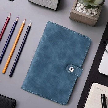6 Inel Notebook Liant Notebook Liant Acoperi PU+Metal+PVC Cu Plastic transparent A6 Liant Geanta Plic Albastru