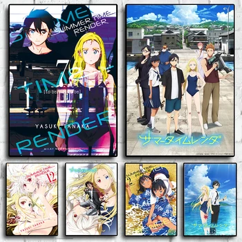 Pop Japonia Anime Figura De Vară Timp De Redare Poster Estetica Muzica Manga Coperta Canvas Wall Art Print Fata Kawaii Cameră Decor
