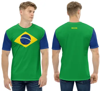 Amuzant Brazilia Flag 3D T Camasa Pentru Barbati Moda Hip-Hop O-gât Stil Brazilian Maneci Scurte Topuri