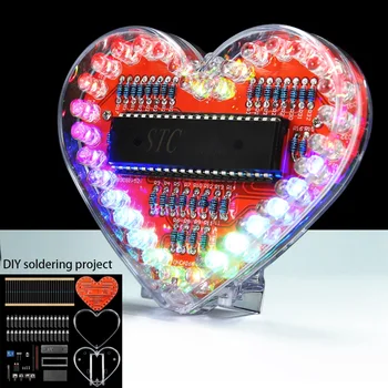 diy kituri electronice a CONDUS ❤ inima în formă de lumină intermitentă 51 microcontroler lipit practică piese