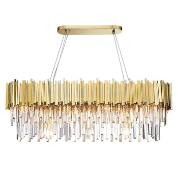 Postmodern De Aur În Stil Art Deco Din Oțel Inoxidabil Cristal Candelabru De Iluminat Lustre Suspendarea Corpurilor De Iluminat Lampadare Pentru Sufragerie