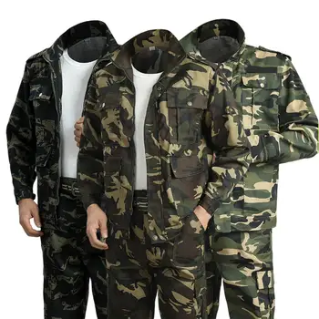 1 Set Barbati Populare Uniformă Două Bucata Set Streetwear Buton de Manșetă Umiditate-wicking Fermoar Atelier Salopete