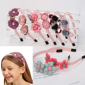 Copii pânză de Flori cu Bandă de susținere Drăguț minunat accesorii de par Desene animate florale hairband pentru elev fete