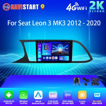 NAVISTART 2K 2000*1200 Radio Auto Multimedia Navigare Pentru Seat Leon 3 MK3 2012 - 2020 Android Auto 4G WIFI GPS Wireless Carplay