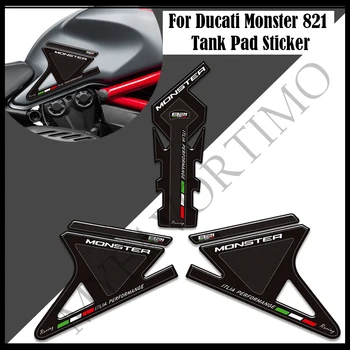 Pentru Ducati Monster 821 Motocicleta Tank Pad Autocolante, Decalcomanii De Combustibil Gazos Ulei Kit Genunchi Protecție Mânere TankPad
