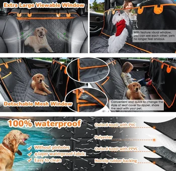 Pernă De Călătorie Protector Plasă Cu Fermoar Capac Mat Buzunar Hamac Câine De Companie Scaun Cu Transport Rezistent La Apa Masina