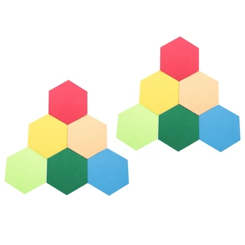 12 Pack Hexagon Simțit Pin Bord Auto Adeziv Buletinul Memo Foto Plăci De Plută Cu 12 Pushpins 5,5 X 5 X 0.2 Cm
