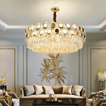 Luciu de cristal de lux living candelabru de aur camera de zi de decorare dormitor lampa moderne de iluminat cu LED