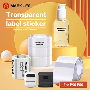 Marklife P50 transparente imprimare coduri de bare etichete autoadezive din hârtie impermeabilă, hârtie auto-adeziv, hartie etichete termice, pret