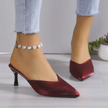 Tocuri Inalte Sexy Catâri Pantofi Femei Subliniat Toe Papuci De Vară 2024 În Aer Liber Flip Flops Rochie Sandale Sandale Pompe De Diapozitive Femme