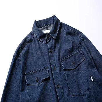 Japonia Stil Wtaps Jachete Din Denim Bărbați Femei 1:1 De Înaltă Calitate Albastru Spălat Cowboy Tricouri Largi Blugi Haine Cu Eticheta