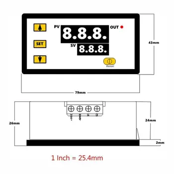 Controler de Temperatura digitale, W3230 AC110-220V LED Digital Controler de Temperatura Termostat Comutator Senzor Metru(220V)