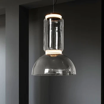 Nordic Umbra de Sticlă Pandantiv cu Led-uri Lămpi Negru Decor Minimalist pentru a Trai Masă de Sufragerie Candelabru Home Design corp de Iluminat