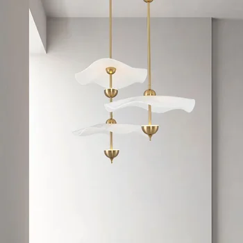 Designer de Frunze de Lotus Lampă de Pandantiv de Aur de Metal Acasa Art Deco Corpuri de Iluminat Pentru Living Dormitor Restaurant Magazin ÎN STOC