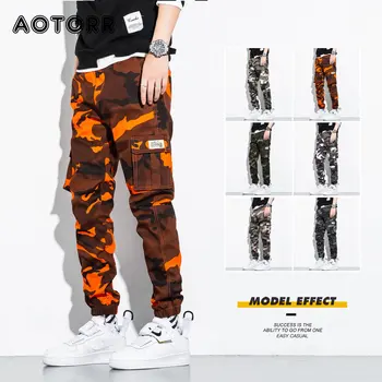 Nouă Bărbați Pantaloni de Camuflaj coreean Streetwear Casual Pantaloni Bărbați Plus Dimensiune Bumbac Sportpant de Buzunar Multi Alergatori de sex Masculin Pantaloni