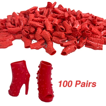 NK 100 de Perechi de Moda Roșu Moderne Tocuri Lady Pantofi de Partid Pentru Papusa Barbie Accesorii 1/6 Doll Make Up Sandale de Jucării en-Gros